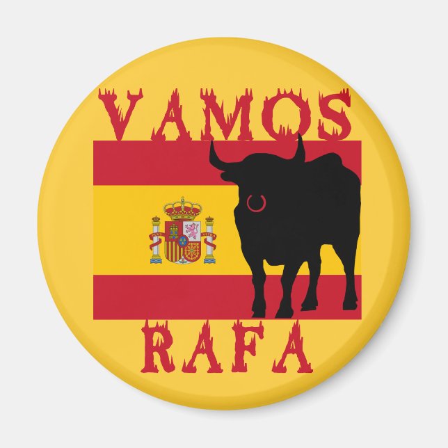 Imán Vamos Rafa con bandera de España (Frente)