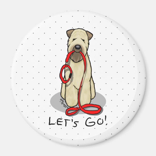 Imán ¡Vamos! Walk Wheaten Terrier Dog (trigo 1b2) (Frente)