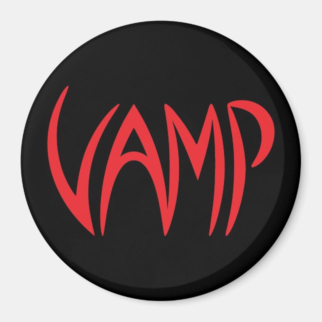 Imán Vamp Text (Black/Red) Version (Frente)