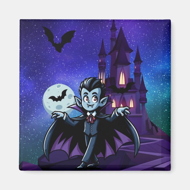 Imán Vampión de Halloween, caprichoso (Frente)
