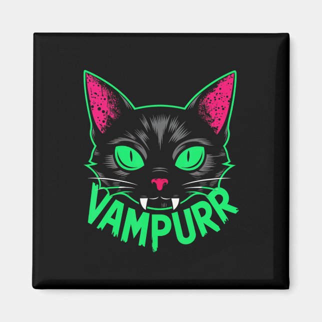 Imán Vampiro gato gatuno gitano gatito gatito de Hallow (Frente)