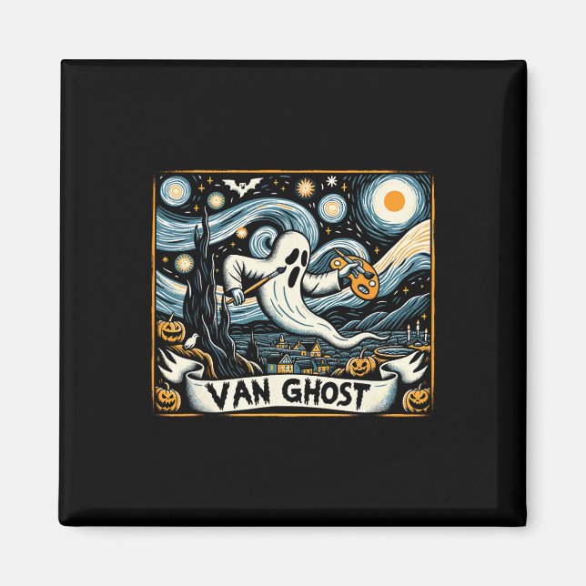 Imán Van Ghost Art Teacher Halloween 1 (Frente)
