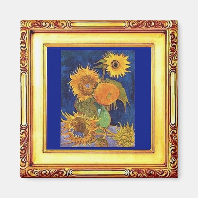 Imán Van Gogh - 5 girasoles (Frente)