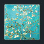 Imán VAN GOGH Almond Blossoms<br><div class="desc">"van gogh",  vincent,  "almendras flor",  flores,  "cuadro famoso",  vintage,  "fine art",  floral,  azul</div>