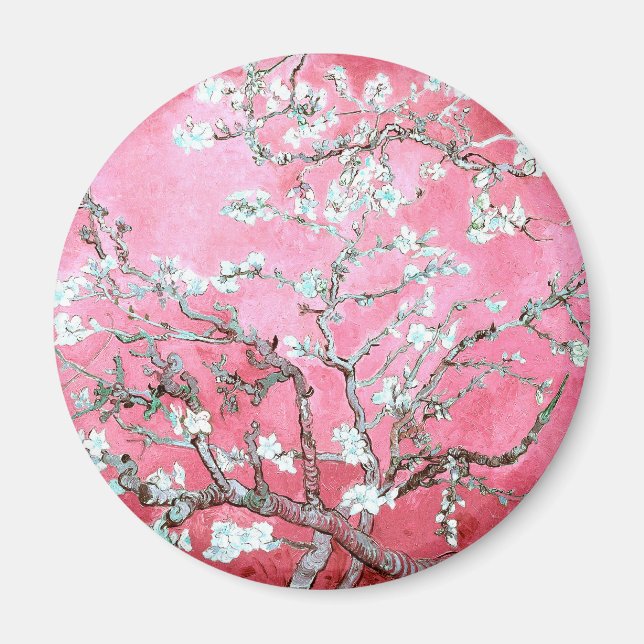 Imán Van Gogh Almond Blossoms Azul rosa (Frente)