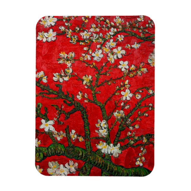 Imán Van Gogh Almond Blossoms Red (Vertical)