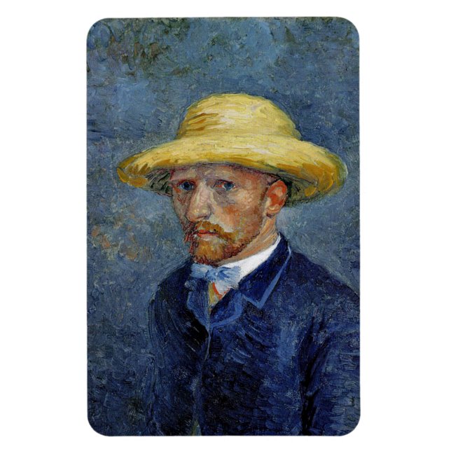 Imán Van Gogh - autorretrato con Gorra de paja (Vertical)