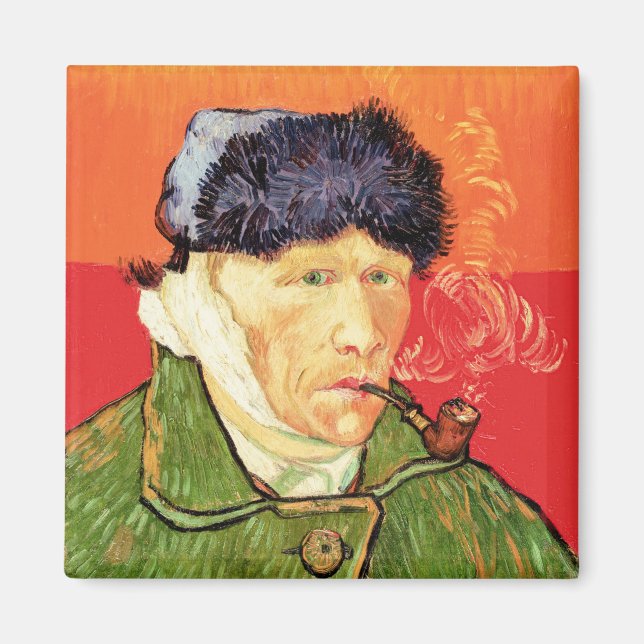 Imán Van Gogh - autorretrato con oreja y tubo varados (Frente)