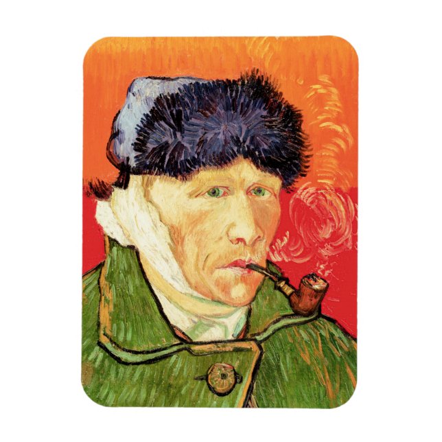 Imán Van Gogh - autorretrato con oreja y tubo varados (Vertical)