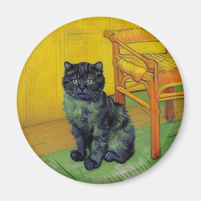 Imán Van Gogh Black Cat (Frente)