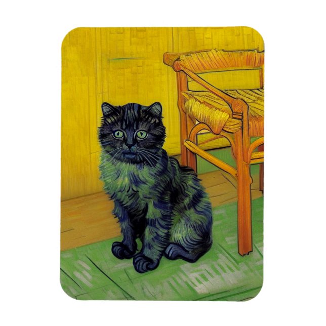 Imán Van Gogh Black Cat (Vertical)