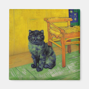 Imán Van Gogh Black Cat