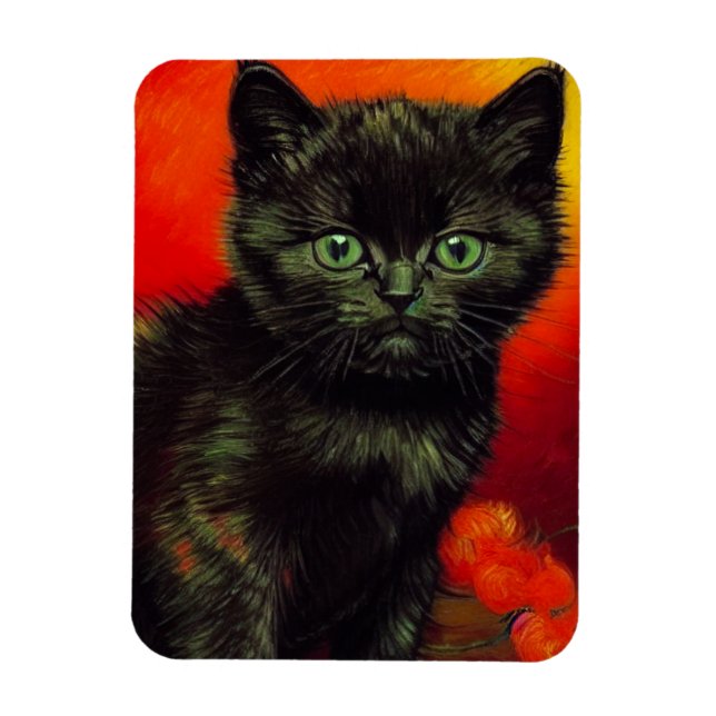 Imán Van Gogh Black Kitten (Vertical)