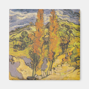 Imán Van Gogh Dos Álamos - Arte de la Naturaleza Amaril