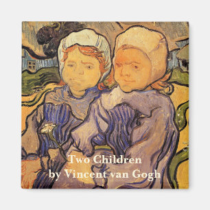 Imán Van Gogh, Dos Niños, Arte Impresionista Vintage
