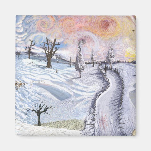 Imán Van Gogh: El paisaje invernal (Frente)