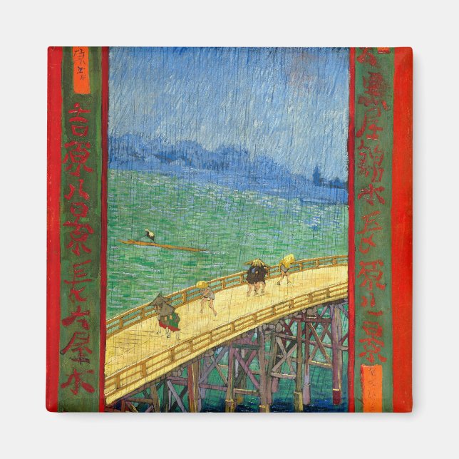 Imán Van Gogh El puente en la lluvia después de Hiroshi (Frente)
