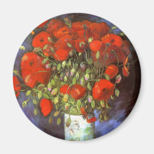 Imán Van Gogh: Florero con las amapolas rojas