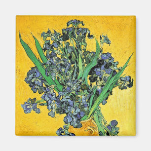 Imán Van Gogh - Jarrón con Lirios de Fondo Amarillo