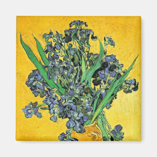 Imán Van Gogh - Jarrón con Lirios de Fondo Amarillo
