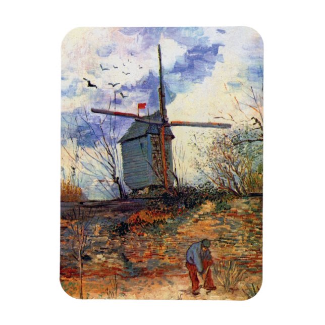 Imán Van Gogh - Le Moulin De La Galette Windmill (Vertical)