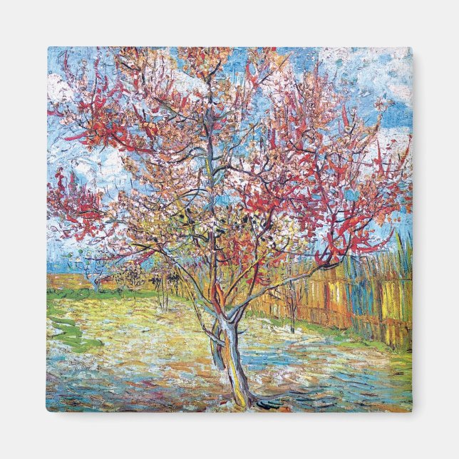 Imán Van Gogh - Melocotoneros rosados (Frente)