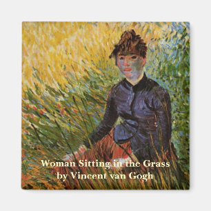 Imán Van Gogh; Mujer Sentada en Hierba, Arte Antiguo Fi