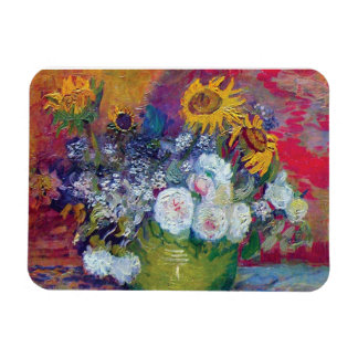 Imán Van Gogh - Naturaleza muerta con rosas y girasoles