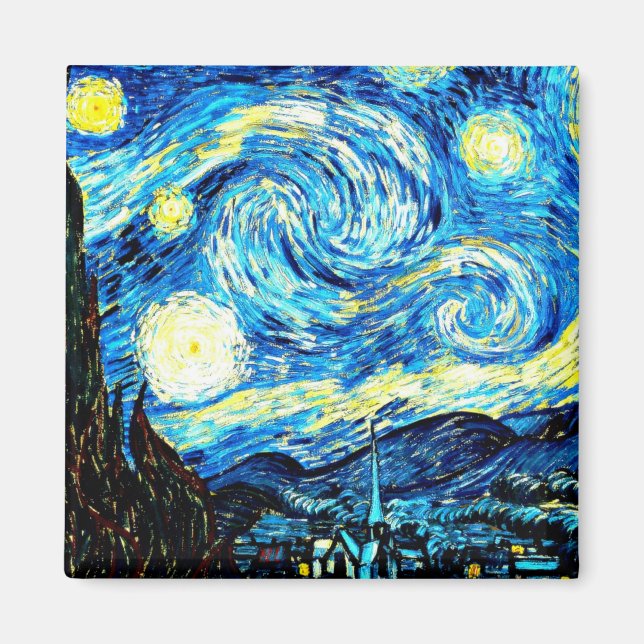 Imán Van Gogh: Noche estrellada (Frente)