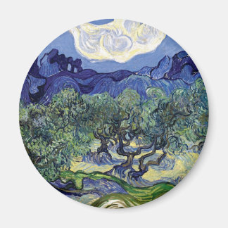 Imán Van Gogh - Olivos en un paisaje montañoso