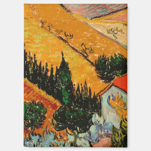 Imán Van Gogh - Paisaje con casas y villanos