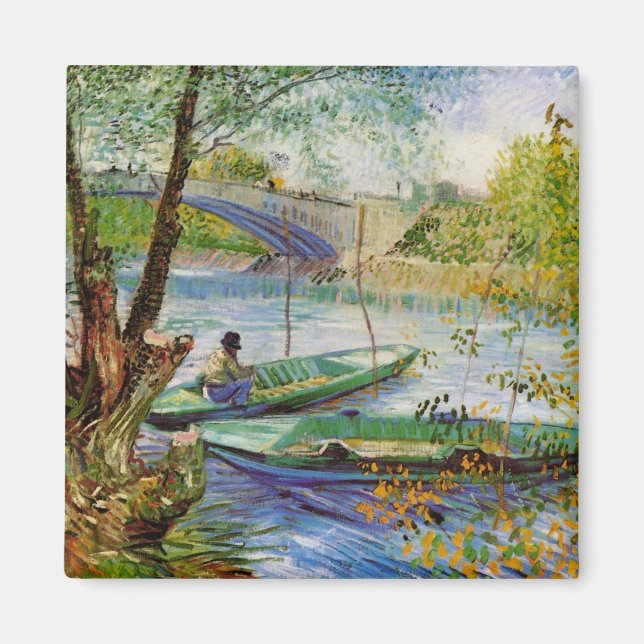 Imán Van Gogh pescando en primavera, Pont de Clichy (Frente)