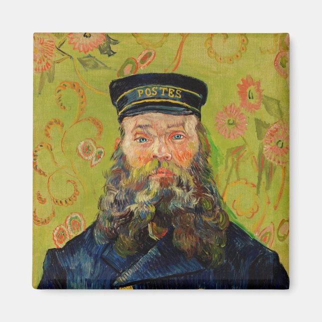 Imán Van Gogh Postman. Arte de impresionismo vertical (Frente)