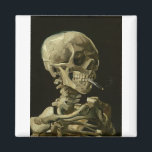 Imán van gogh Skull<br><div class="desc">"van gogh Skull ",  "skeleton cigarrillo fumando",  calavera,  "van gogh",  "van gough",  "Día de los muertos",  "dia de los muertos",  cráneo,  esqueleto,  "skeleton quemando cigarrillos"</div>