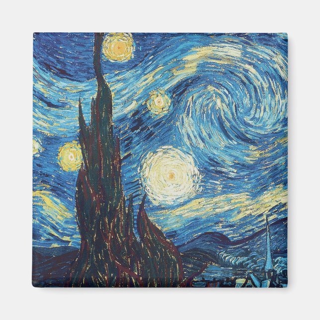 Imán Van Gogh Starry Night Classic Impresionsionist Art (Frente)