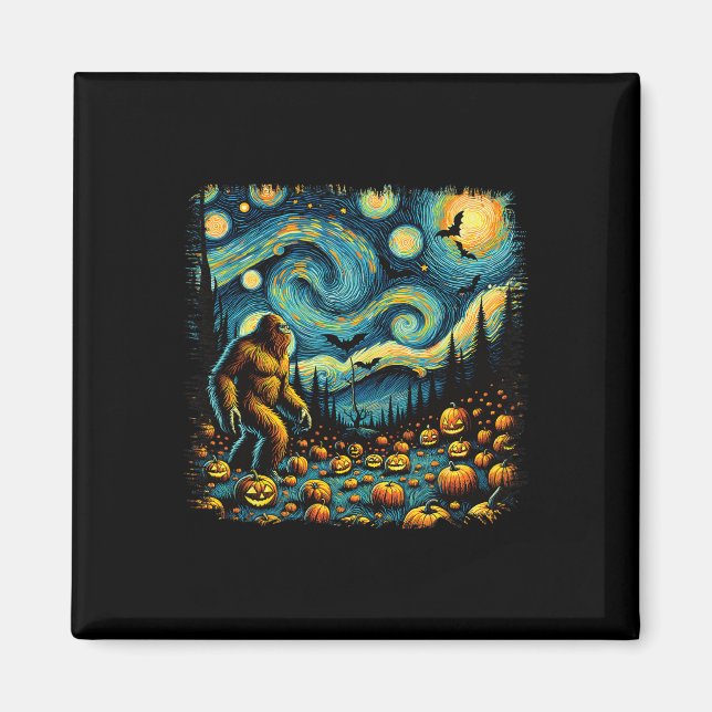 Imán Van Gogh Starry Night Halloween Big Fompkin (Frente)