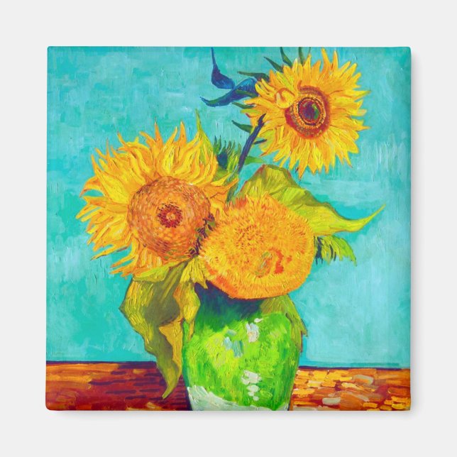 Imán Van Gogh Sunflowers (Frente)