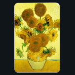 Imán Van Gogh Sunflowers Magnet<br><div class="desc">El imán Van Gogh Sunflowers. Óleo sobre lienzo de 1888. Vase con quince girasoles es una de las obras de vida más queridas de Vincent Van Gogh. El brillante uso de los amarillos evoca silenciosamente el final del verano. Un gran regalo para los amantes de los girasoles, Van Gogh, el...</div>