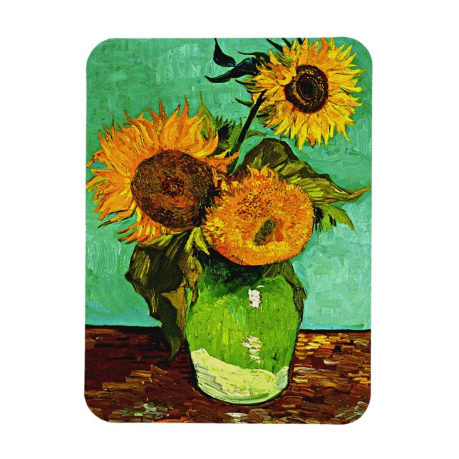 Imán Van Gogh - Sunflowers, Three, (Vertical)