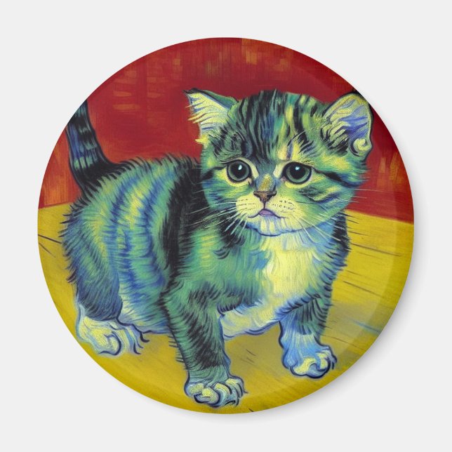 Imán Van Gogh Tabby Cat (Frente)