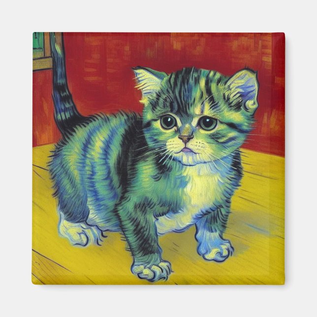 Imán Van Gogh Tabby Cat (Frente)