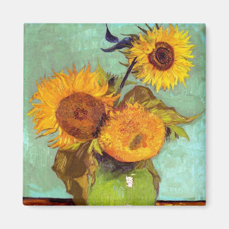 Imán Van Gogh - Tres Girasoles En Un Jarrón - Arte Fino