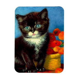 Imán Van Gogh Tuxedo Cat