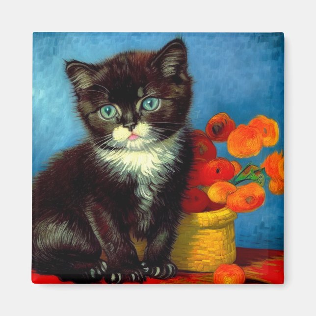Imán Van Gogh Tuxedo Cat (Frente)