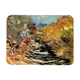 Imán Van Gogh - Un camino en Saint-Remy con figura feme