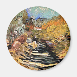 Imán Van Gogh - Un camino en Saint-Remy con figura feme