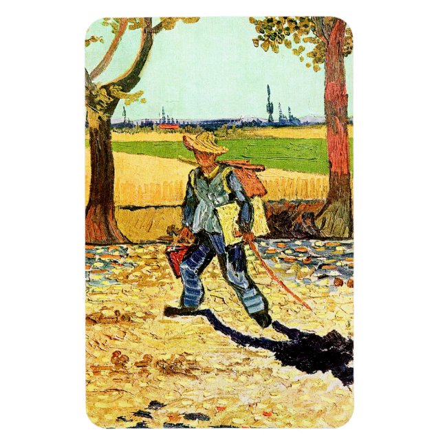 Imán Van Gogh: Un pintor camino al trabajo (Vertical)