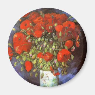 Imán Van Gogh: Vase con los pipetas rojos