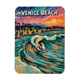 Imán Van Gogh Venice Beach Surf California Retro Travel
