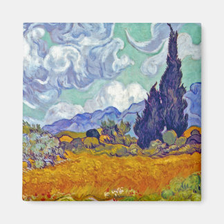 Imán Van Gogh - Wheatfield Con Cypreses